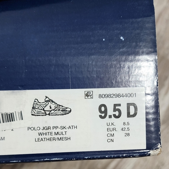 POLO RALPH LAUREN Men's Jogger Leather Mesh Sneakers White Multi Size 9.5D - Picture 4 of 8